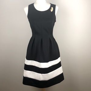 Apt. 9 Black & White Fit & Flare Dress, Size S